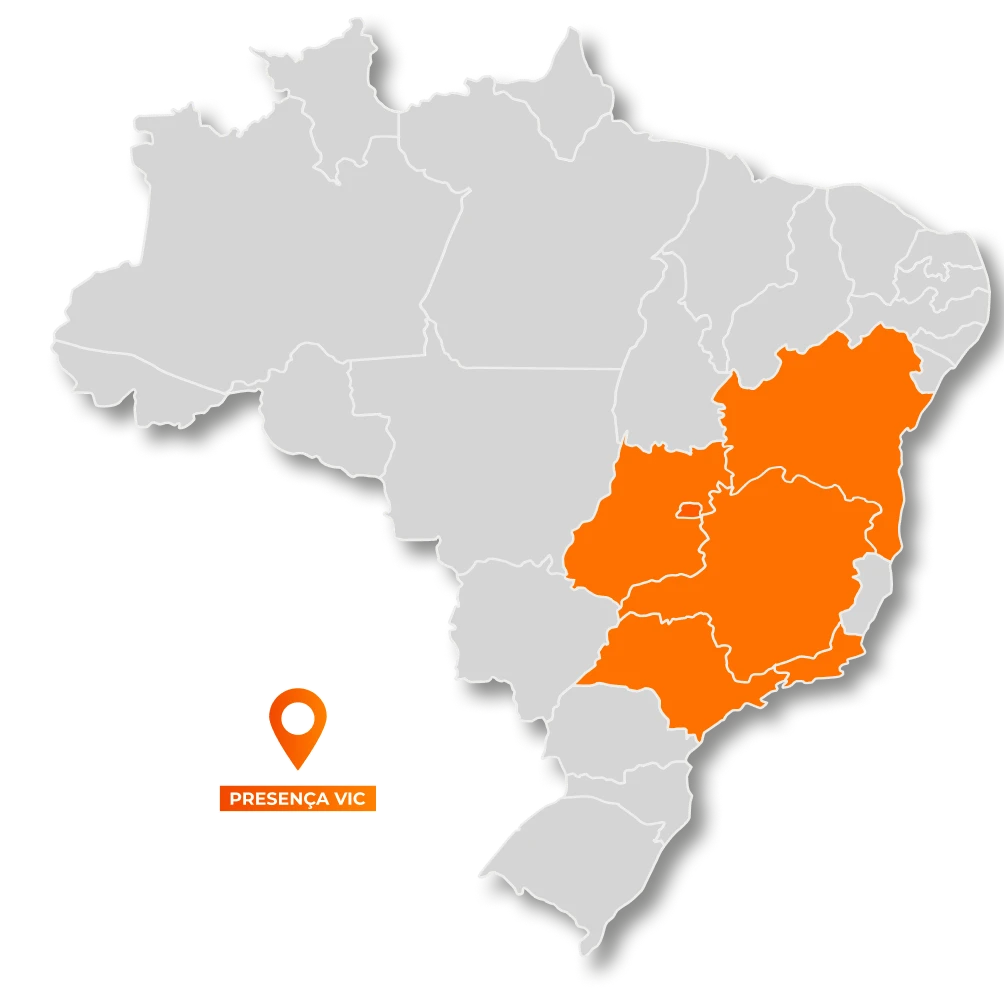 Mapa de atuação da VIC Engenharia